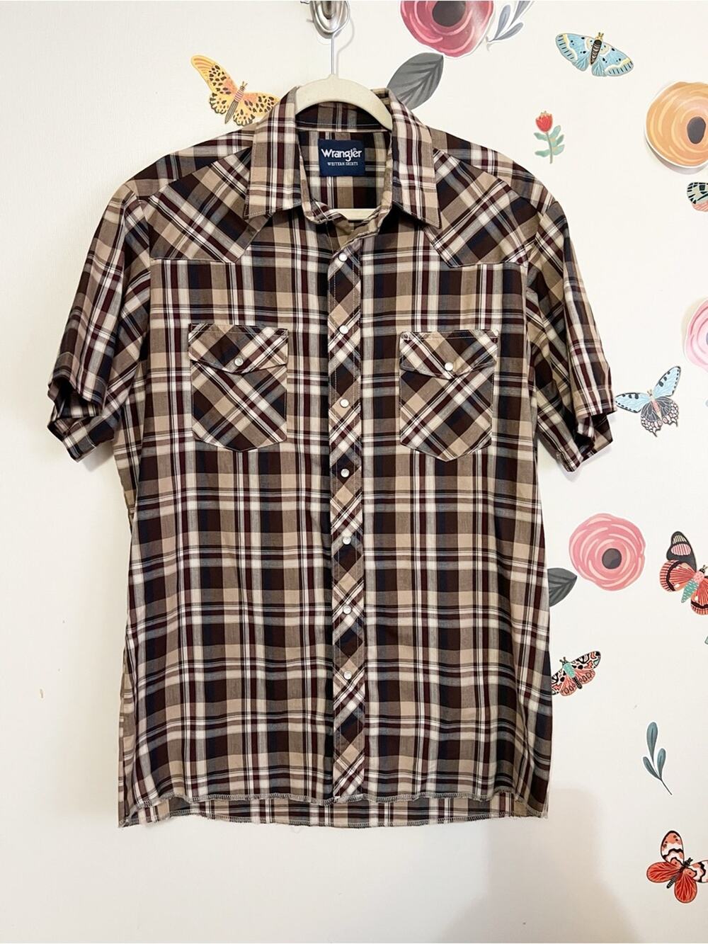 Vintage Wrangler Western Short Sleeve Button Down Shirt L